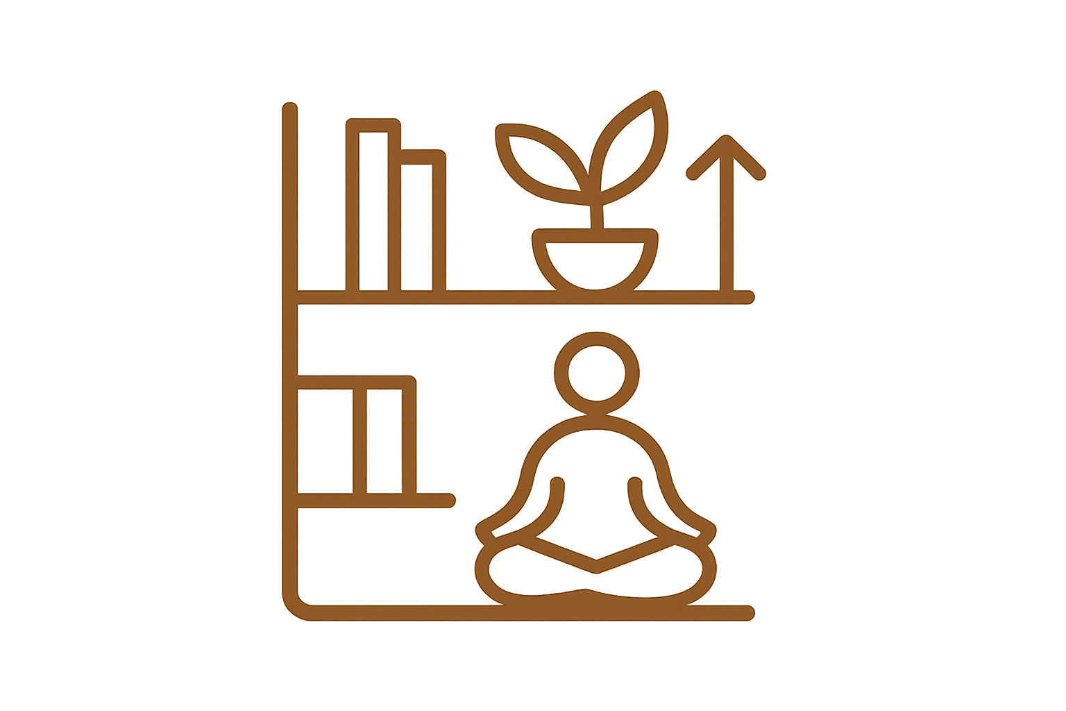Minimalist brown wellness space saving icon without text