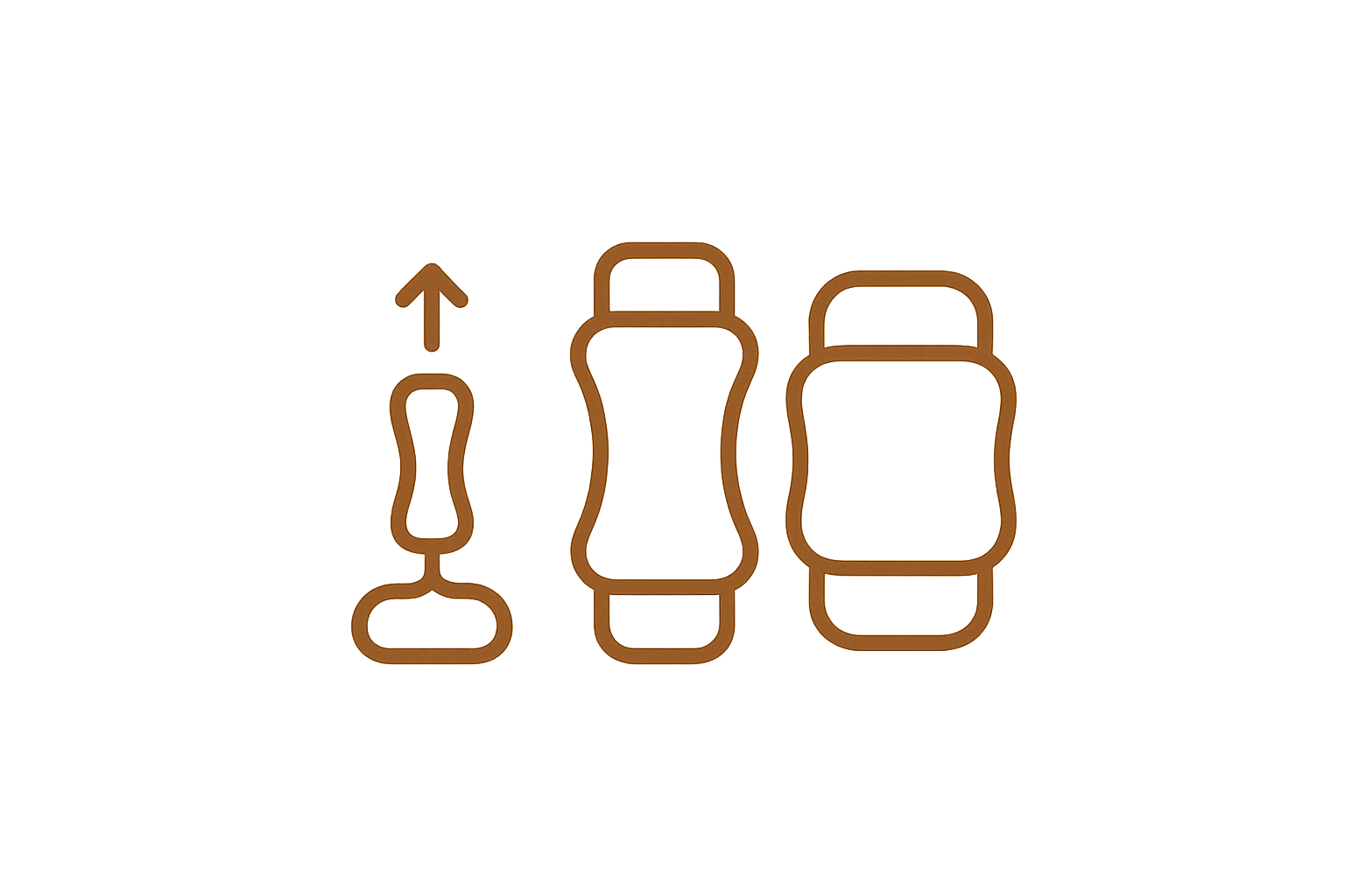 Minimalist brown wellness icon for adjustable roller width